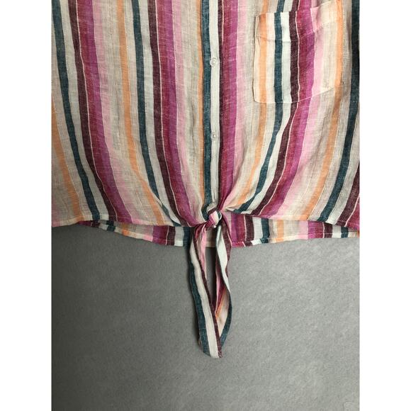 Rails Women's XS Stripe Tie Front Button Up Shirt - Picture 5 of 8